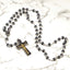 Rosary Necklace with Black Stone Beads