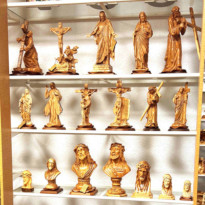 Christian Gift Store, Jesus Christ Carvings and Statues from Holy Land Olive Wood, Catholic Home Warming and Funeral Prayer gifts