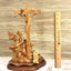 Christ Crucified on Cross with Mary Magdalene and St. John 14.4", Olive Wood Statue