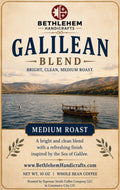 Galilean Blend Coffee, Medium Roast Whole Bean, 10 oz, Holy Land Inspired label