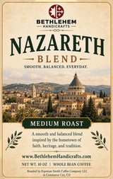 Nazareth Blend Coffee, Medium Roast Whole Bean, 10 oz, Holy Land Inspired