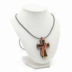 Religious jewelry hand made in Bethlehem Holy Land, front view of the olive wood masterpiece