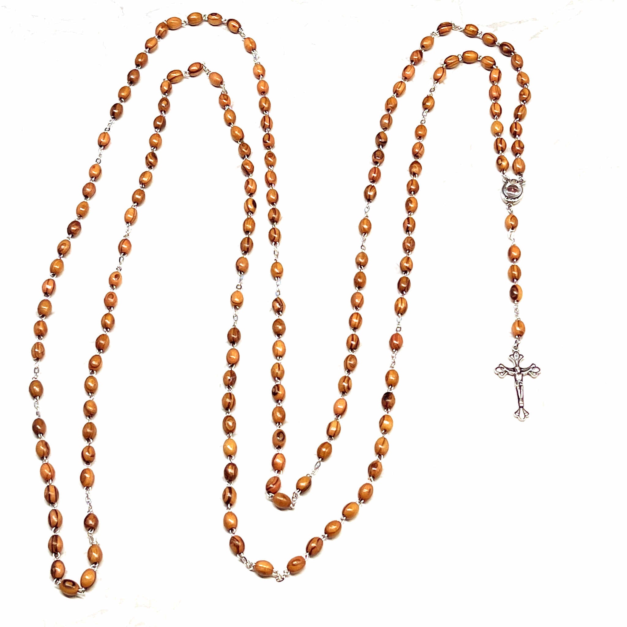 15 Decade Rosary, Wooden Beads from Holy Land, Wall Hanging