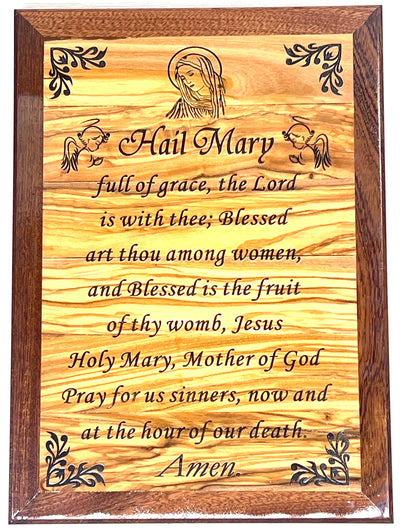 Hail Mary Prayer Wall Hanging Plaque