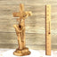"Jesus on Cross" Abstract 13" Carving, Made in Bethlehem from Holy Land Olive Wood