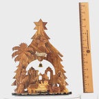 Nativity Scene with Music Player, 10.5" Handmade in Holy Land