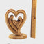 Holy Family "Heart Shaped" Wooden Carving, 8.7" (Abstract)