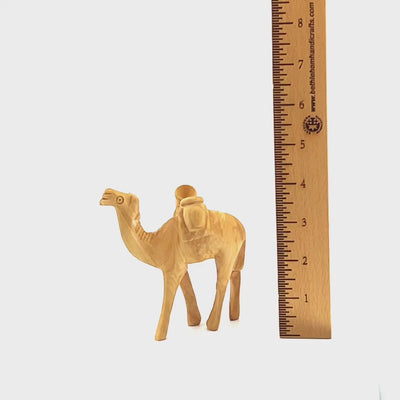 Carved Wooden Camel Nativity Figurine, 4"