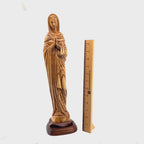 Praying Virgin Mary, 15.7" Olive Wood Carving from Bethlehem