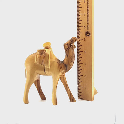 Carved Wooden Camel Nativity Figurine, 5.6"