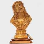 Bust of Jesus Christ, 14.5" Sculpture, Holy Land Olive Wood