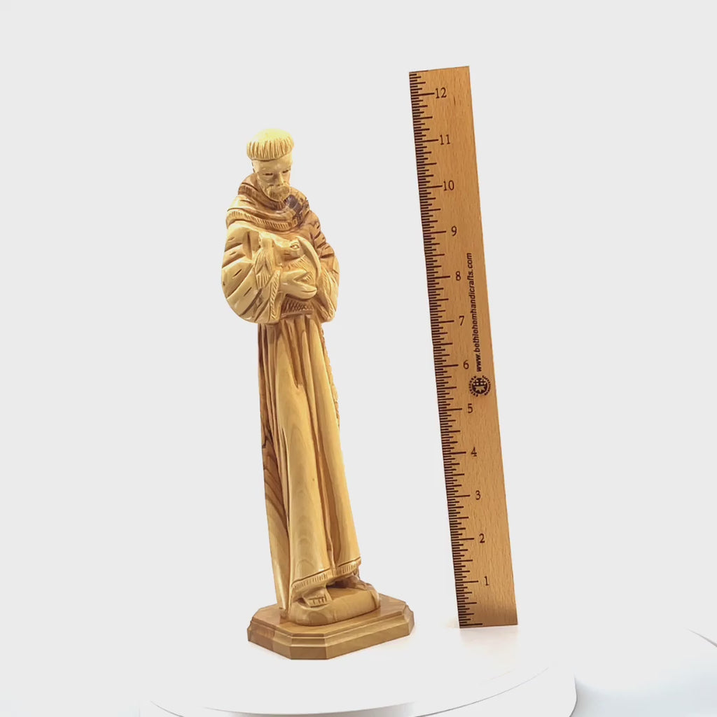 Francis of Assisi, Patron Saint of Ecology, 11.4" Tall Carved Statue