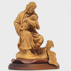The Good Shepherd, Jesus Christ, 10.5" Carving from Holy Land Olive Wood