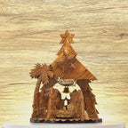 Nativity Scene Music Player, 7.5" Olive Wood from Holy Land ( Plays Starry Night)