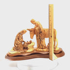 Nativity Scene Sculpture, 15" Virgin Mary, St. Joesph and Baby Jesus Christ in Manager