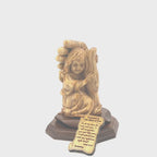 Baby Girl Protected by the Hand of God, 6.5" Olive Wood Carving