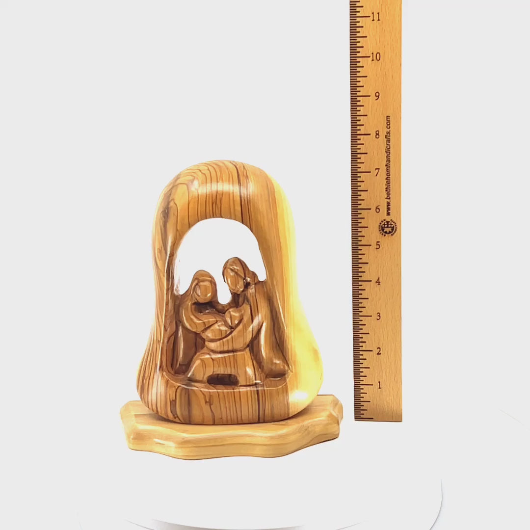 Holy Family Nativity Scene (Abstract), 5.1" Wooden Carved Figurine
