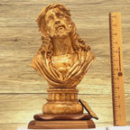 Bust of Jesus Christ, 14.5" Sculpture, Holy Land Olive Wood