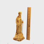 Moses with Staff, 11" Statue from Holy Land Olive Wood