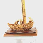 Jesus Christ "Miracle of Fisherman", 11.4" Long, Holy Land Olive Wood Sculpture