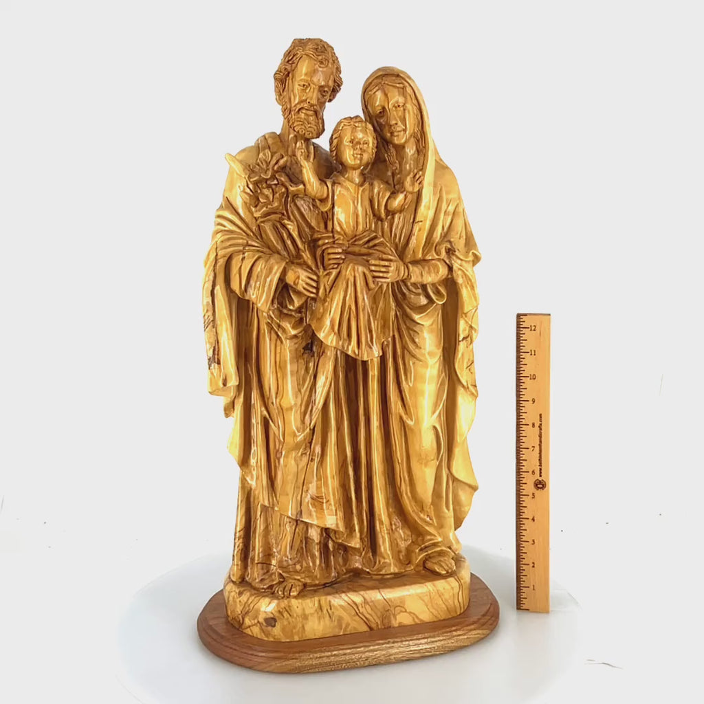 Holy Family Statue for Church, 24" Olive Wood Masterpiece