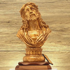 Bust of Jesus Christ, 14.5" Sculpture, Holy Land Olive Wood