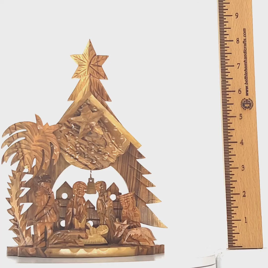 Nativity Set in Shape of Christmas with Music Player, 8.5"  from Holy Land