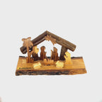 Rustic Nativity Scene Handmade with Olive Wood Sticks , 5.7" from Bethlehem