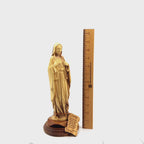 Immaculate Virgin Mary Statue, 11" Olive Wood Carved Art From the Holy Land