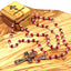 Rosary Necklace with Red Stone Beads