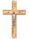 Wooden Wall Crucifix, Hand Made in Bethlehem with curved edge (Copy)