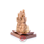 Jesus Christ statue hand carved from Bethlehem olive wood, 8.9 inch scale reference view