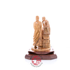 Jesus Christ statue hand carved from Bethlehem olive wood, 8.9 inch display angle of the Holy Land piece