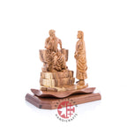 Jesus Christ statue hand carved from Bethlehem olive wood, 8.9 inch display photo of the Holy Land religious gift