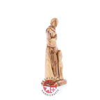St. Francis Assisi Olive Wood Hand Carved Statue, 8.9"  (Abstract)