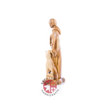 St. Francis Assisi Olive Wood Hand Carved Statue, 8.9"  (Abstract)
