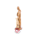 St. Francis Assisi Olive Wood Hand Carved Statue, 8.9"  (Abstract)