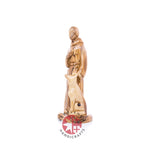 St. Francis Assisi Olive Wood Hand Carved Statue, 8.9"  (Abstract)