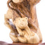Lion and Cub Wooden Sculpture, 9.6" Hand Carved in Holy Land