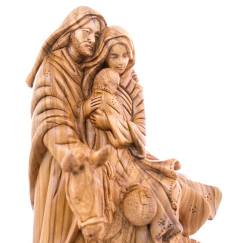 Flight into Egypt, 10.2" Olive Wood Carving from Holy Land