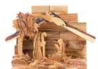 Rustic Olive Wood Christmas Nativity Scene, 7.9" with Natural Edges
