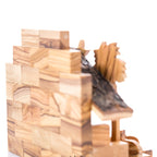 Rustic Olive Wood Christmas Nativity Scene, 7.9" with Natural Edges