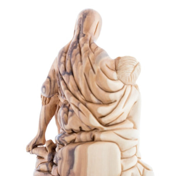 Hand Carved Olive Wood Pieta Sculpture - Statuettes - Bethlehem Handicrafts