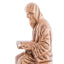 Carved Olive Wood Sitting Saint Charbel Statue - Statuettes - Bethlehem Handicrafts