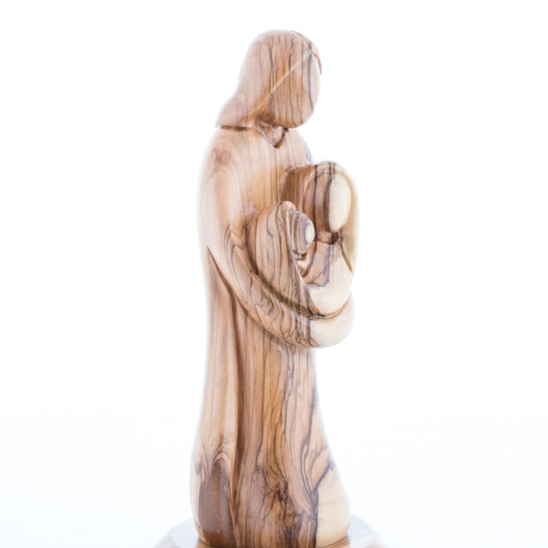 Hand Carved Abstract Statue of the Holy Child, Virgin Mary and Saint Joseph - Statuettes - Bethlehem Handicrafts