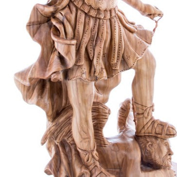 Hand Carved Wooden Statue of Saint Michael - Statuettes - Bethlehem Handicrafts