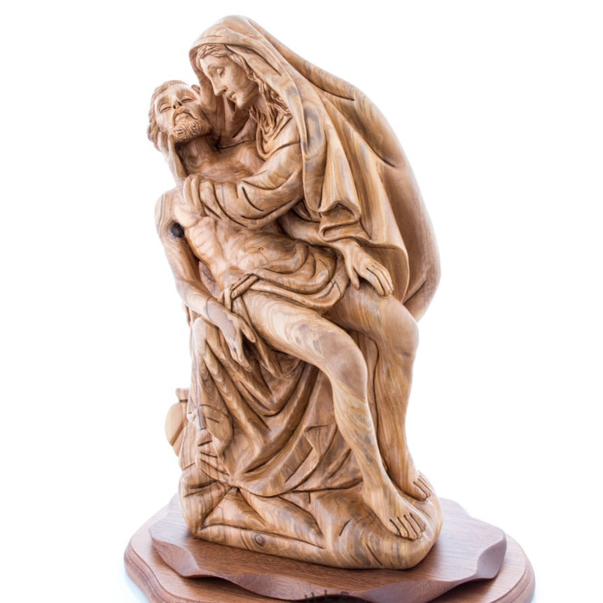 Holy Land's Wooden Pieta Figurine - Statuettes - Bethlehem Handicrafts