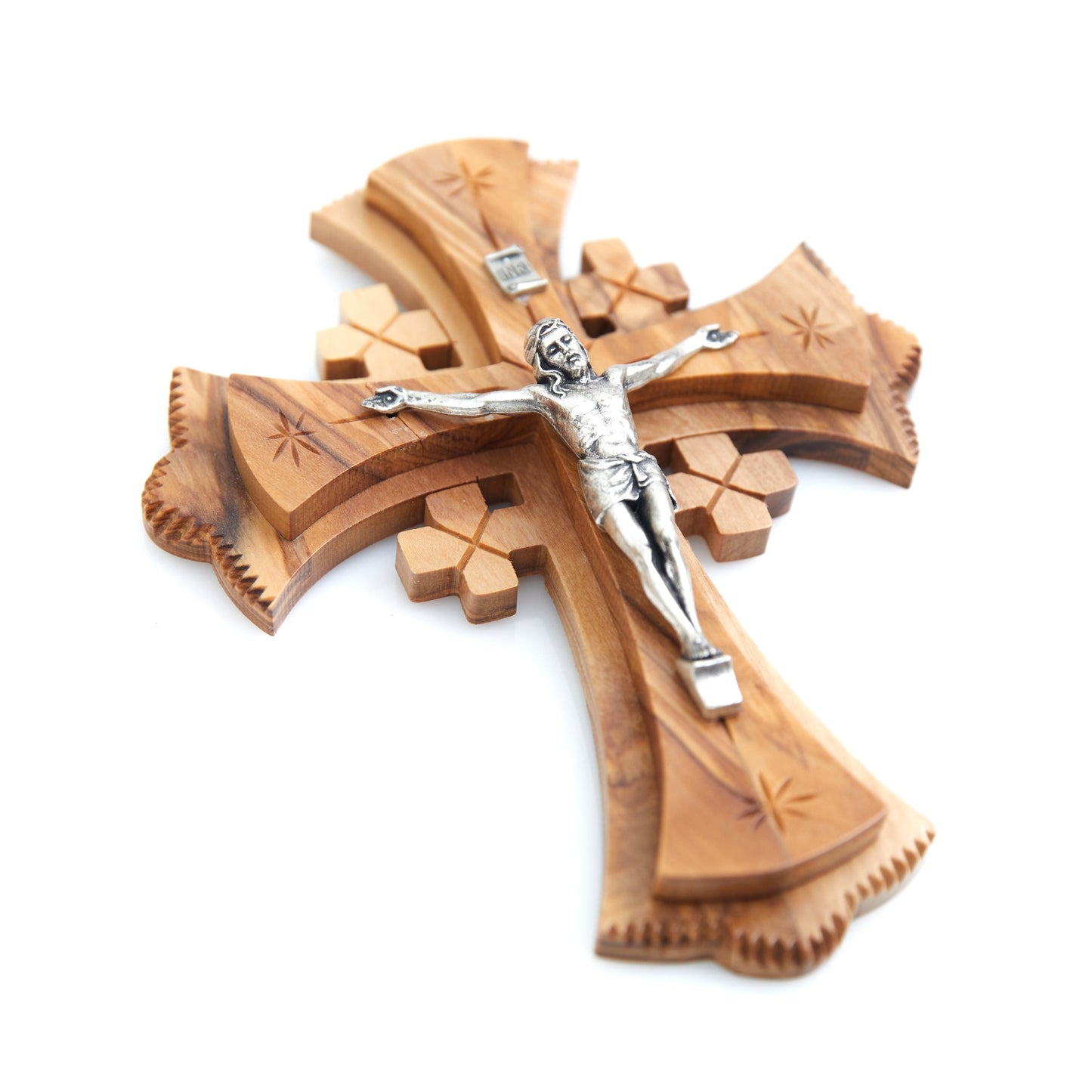 7" Crucifix with "Jerusalem" Engraved on Back, Wooden Hand Made