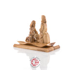 Jesus Christ statue hand carved from Bethlehem olive wood, 7.5 inch close up showing the olive wood grain