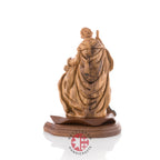 Olive wood nativity scene hand carved in Bethlehem, 9 inch detail of the carved base